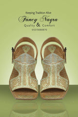 Art # 132 FNF Pure Leather Handmade Tilla Work Jaldar Kohati