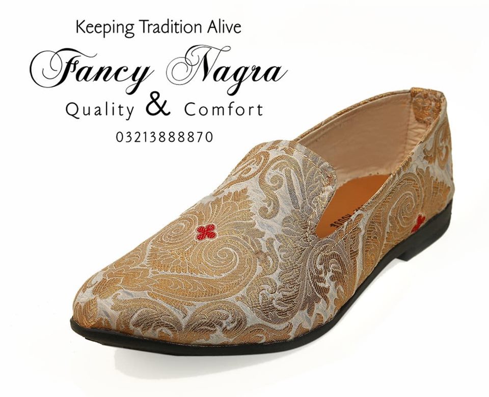 Art # 311 FNF Jamawaar Cut Shoes Golden