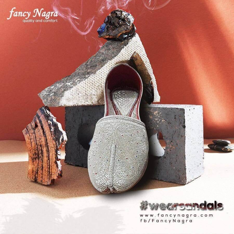 Art # FNF 604 Tilla Work Khussa Grey