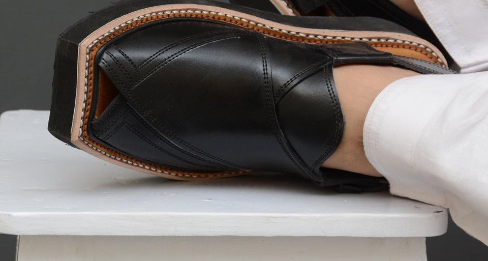 Art # FNF 207 Pure Leather Kaptaan Black