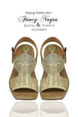 Art # 132 FNF Pure Leather Handmade Tilla Work Jaldar Kohati