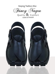 Black Leather Tyre Sole Peshawari