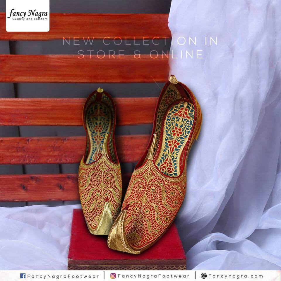 Art # FNF 615 Tilla Work Khussa Pure Leather Hand Made