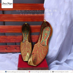 Art # FNF 615 Tilla Work Khussa Pure Leather Hand Made