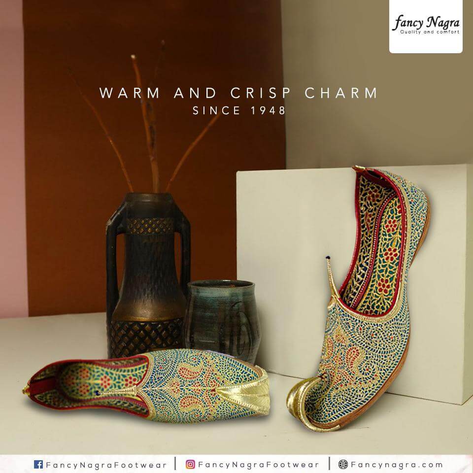 Art # FNF 616 Tilla Work Khussa Pure Leather Hand Made