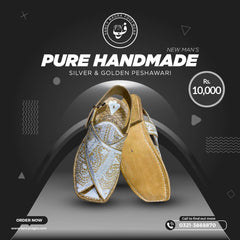 Art # 129 FNF Pure Leather Handmade Tilla Work Peshawari