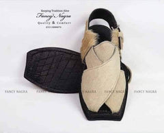 Art #137 Peshawari Cow Leather Handmade Work Chappal / Sandal – Gents – Wedding Wear