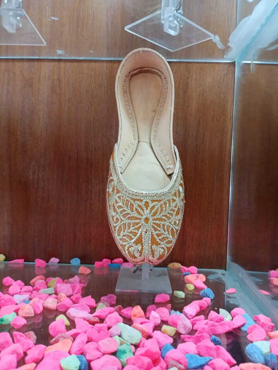 Art # 191 Ladies Hand Made Khussa – Fancy Nagra - Tilla Work –  Leather Sole