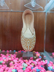 Art # 191 Ladies Hand Made Khussa – Fancy Nagra - Tilla Work –  Leather Sole