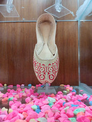 Art # 189 Ladies Hand Made Khussa – Fancy Nagra - Tilla Work –  Leather Sole