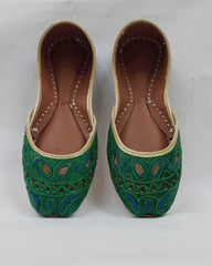 Art # 177 Ladies Hand Made Khussa – Fancy Nagra – Contrast Cut work