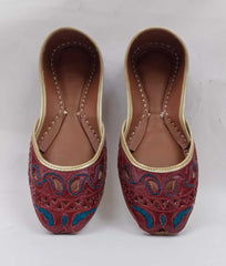 Art # 173 Ladies Hand Made Khussa – Fancy Nagra – Contrast Cut work