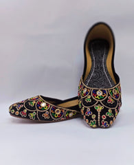 Art # 202 Ladies Hand Made Embroidery Khussa – Pure Leather - Fancy Nagra