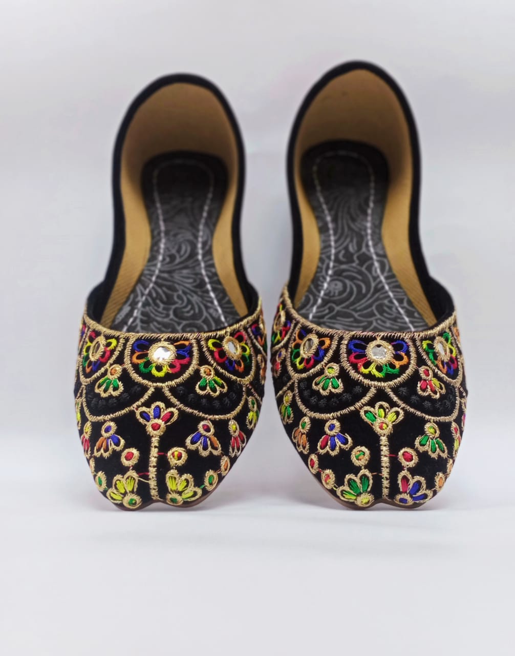 Art # 202 Ladies Hand Made Embroidery Khussa – Pure Leather - Fancy Nagra