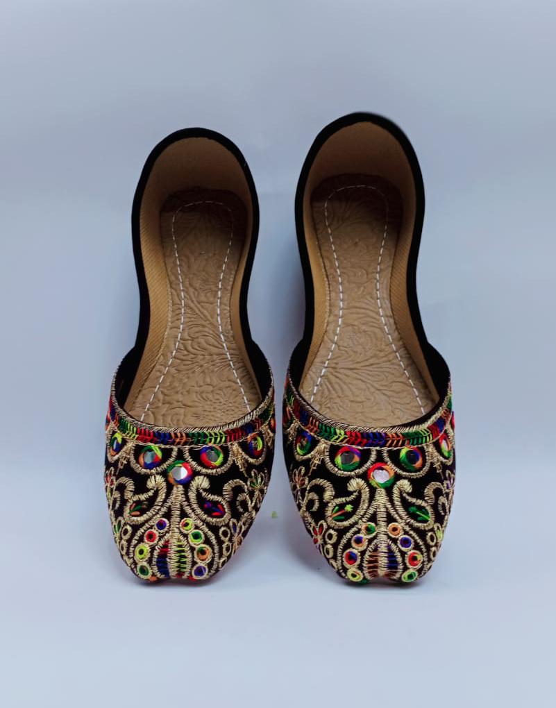 Art # 205 Ladies Hand Made Embroidery Khussa – Pure Leather - Fancy Nagra