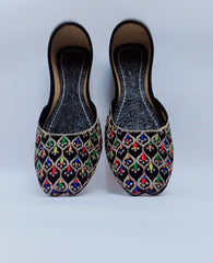 Art # 205 Ladies Hand Made Embroidery Khussa – Pure Leather - Fancy Nagra