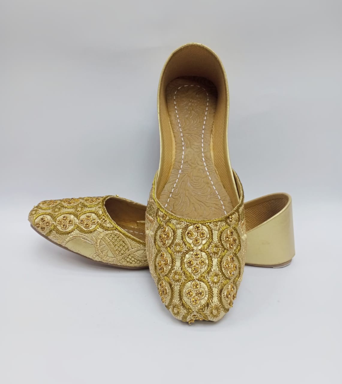 Art # 209 Ladies Hand Made Khussa Cutwork– Pure Leather - Fancy Nagra