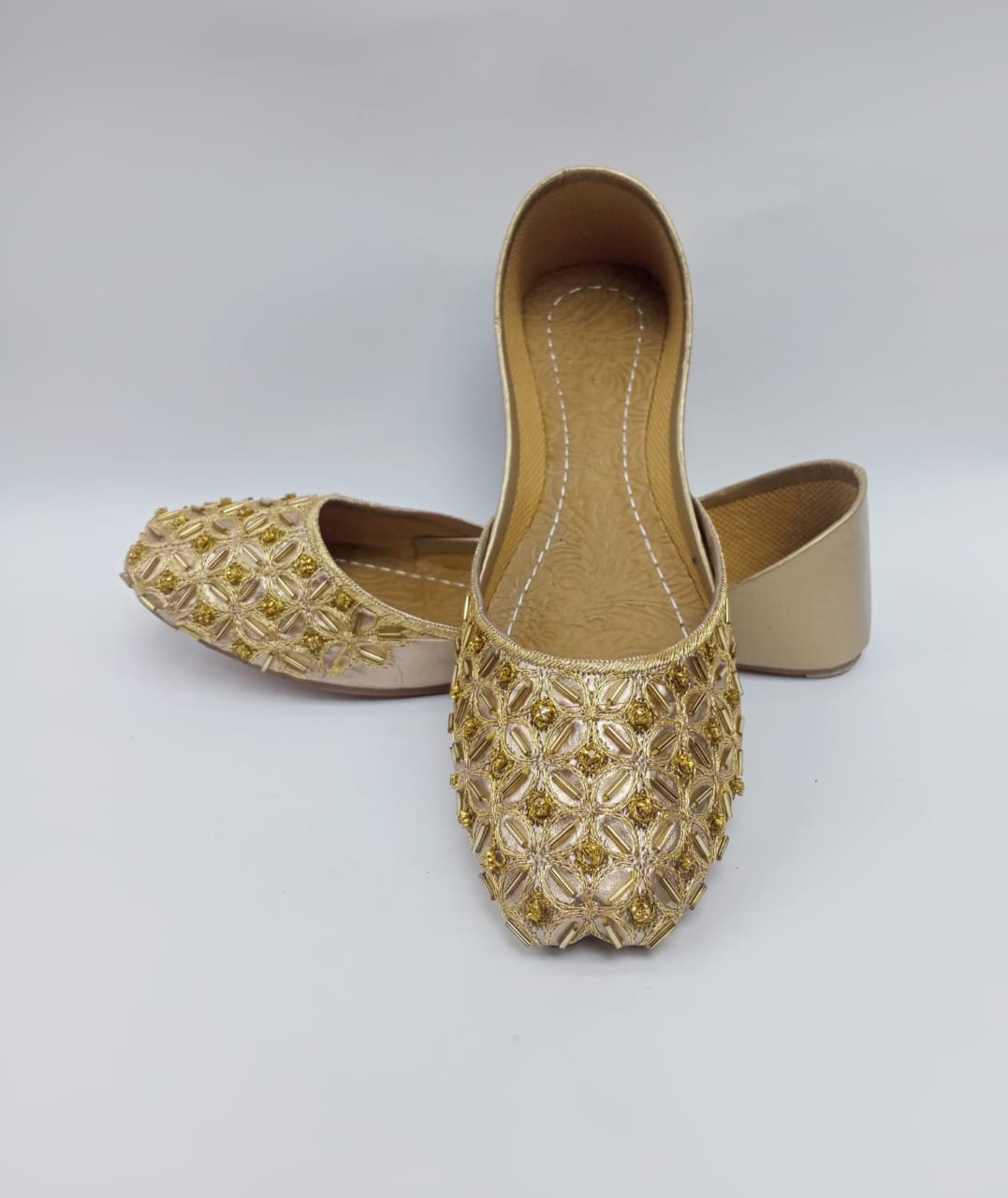 Art # 210 Ladies Hand Made Khussa Cutwork– Pure Leather - Fancy Nagra