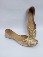 Art # 210 Ladies Hand Made Khussa Cutwork– Pure Leather - Fancy Nagra