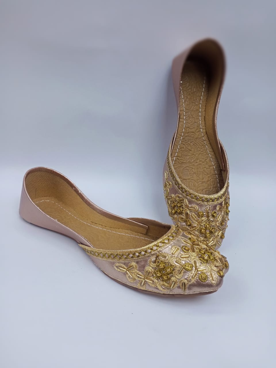 Art # 208 Ladies Hand Made Khussa Cutwork– Pure Leather - Fancy Nagra