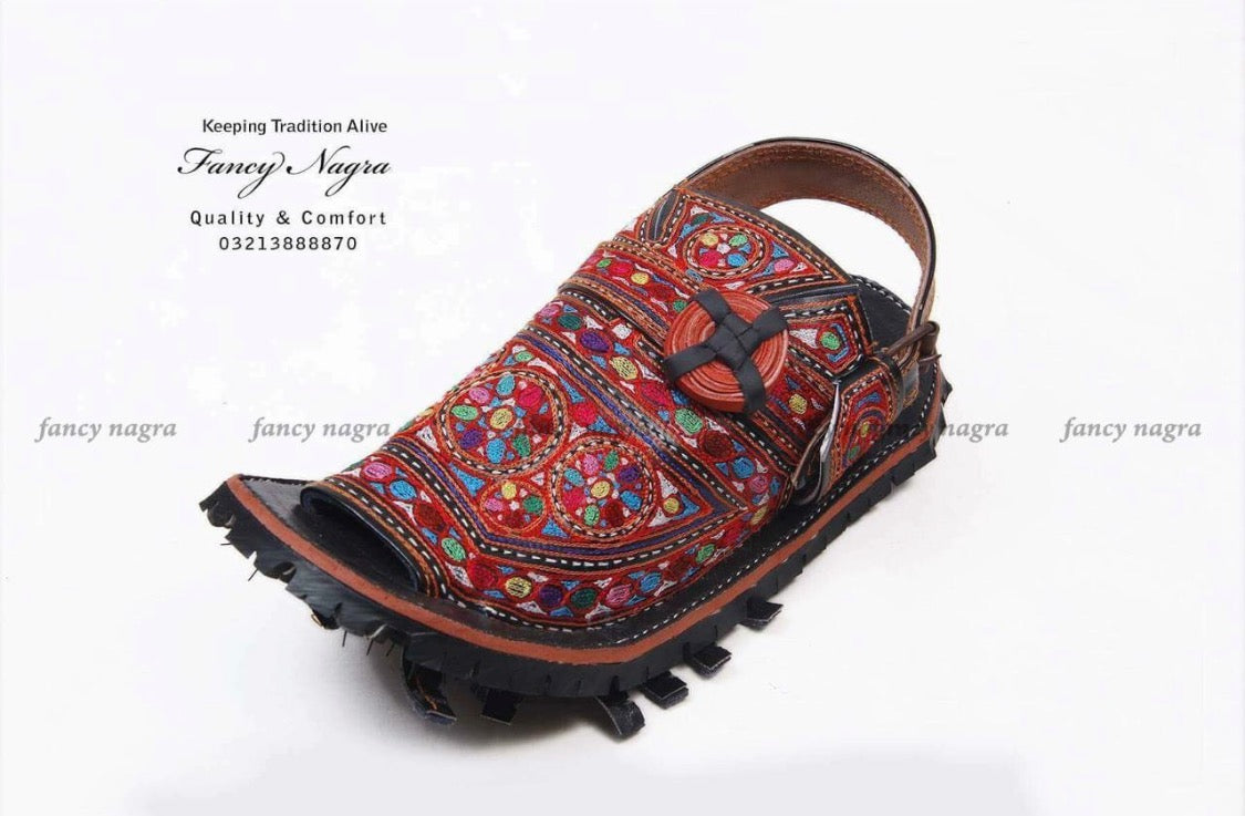 Handmade Resham Work Mariwal Style Balochi Chawat