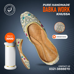 Art # 167 Ladies Hand Made Khussa – Fancy Nagra – Dabka Work – Leather Sole