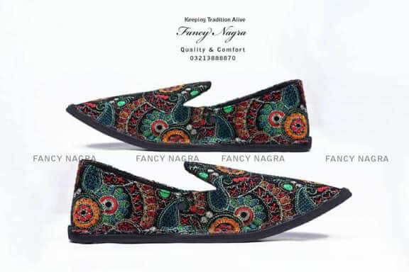 Art # FNF 335 Cut Shoes Resham Work Multi