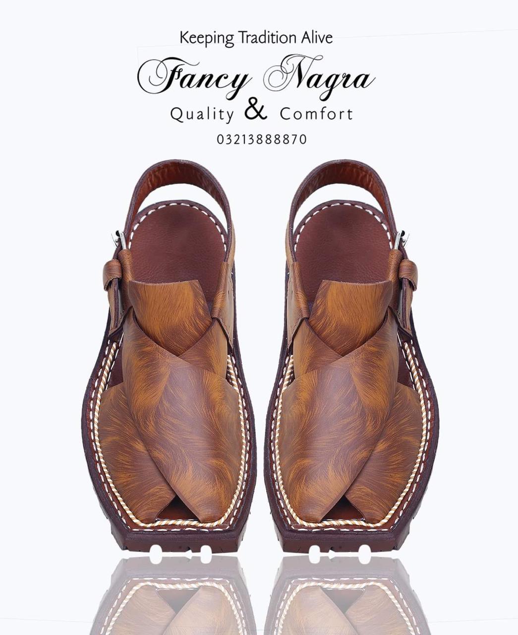 Art # FNF 77 Pure Leather Peshawri Brown