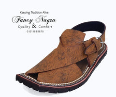 Art # FNF 78 Pure Leather Peshawri Work Light Brown