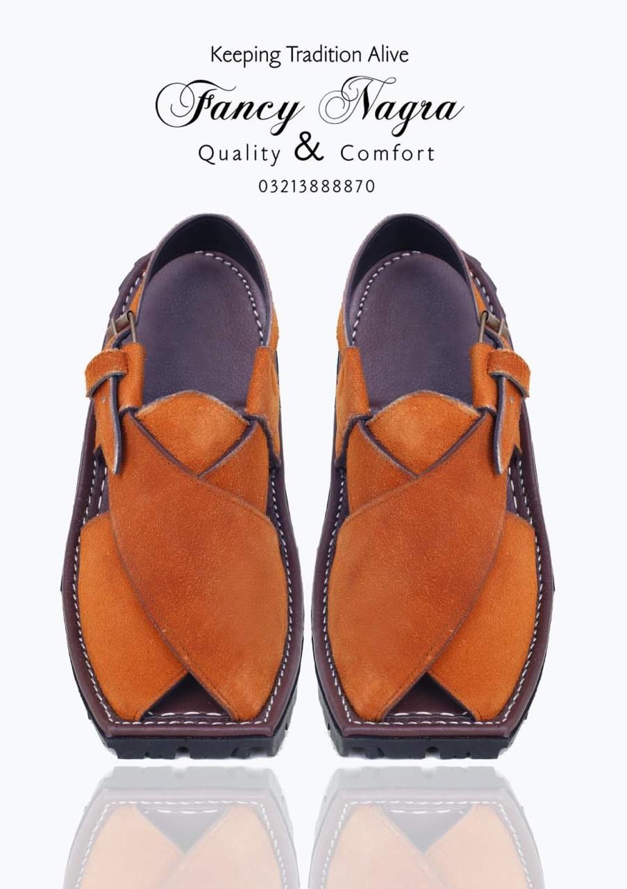 Art # FNF 80 Pure Leather Peshawri Orange