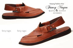 Art # FNF 82 Pure Leather Peshawri Tyre Sole Light Brown