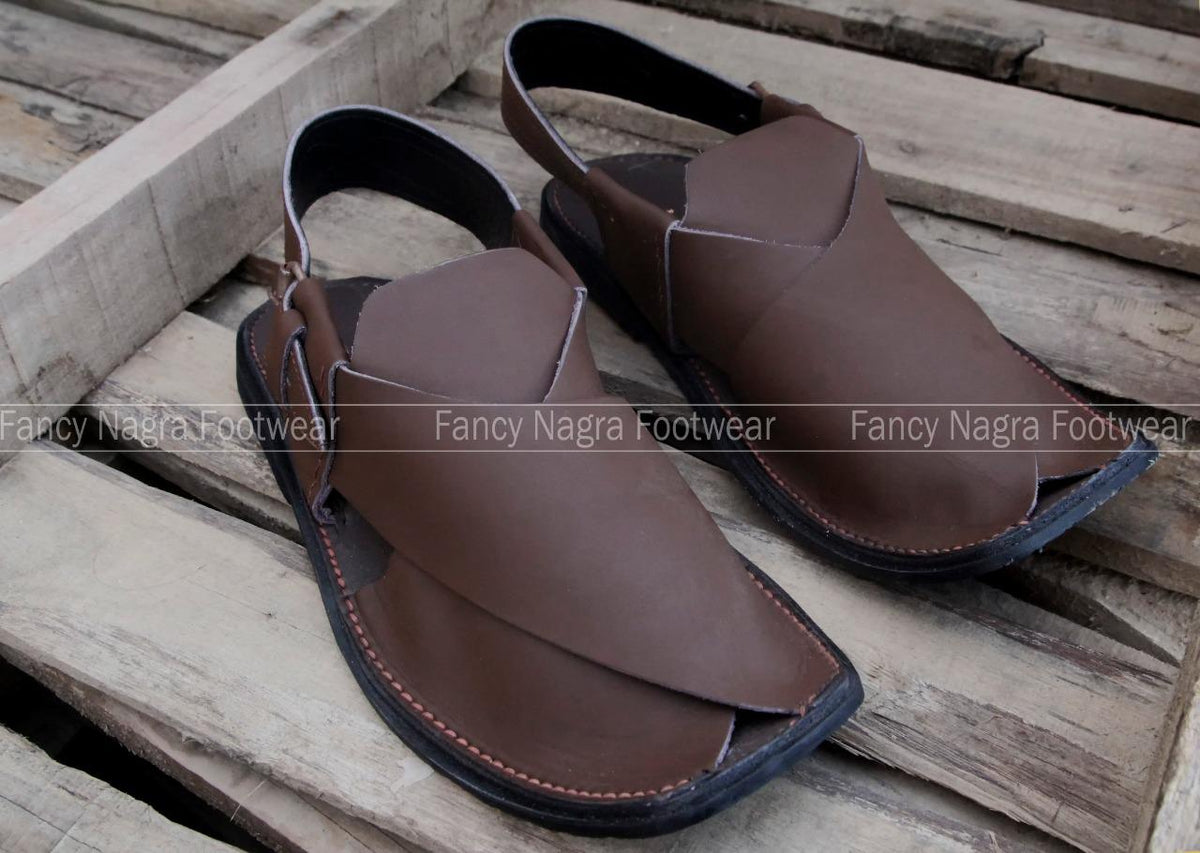 Art # FNF 99  Pure Leather Peshwari Brown