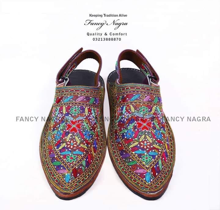 Art # 75 FNF Balochi Boot Resham Work Multi