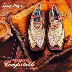 Art # FNF 631 Tilla Work Sandle Gold & Red