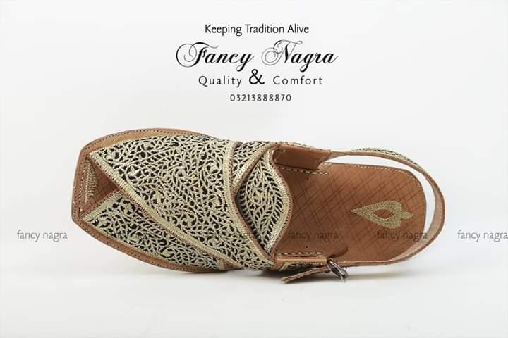 Art # FNF 628 Tilla Work Peshawri Light Golden