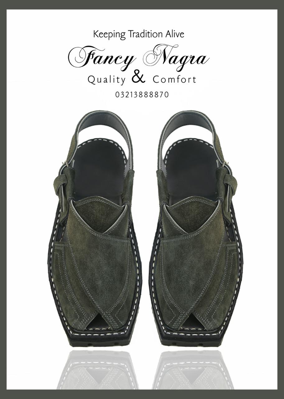 Art # 233 FNF Green Suede Leather Kaptaan