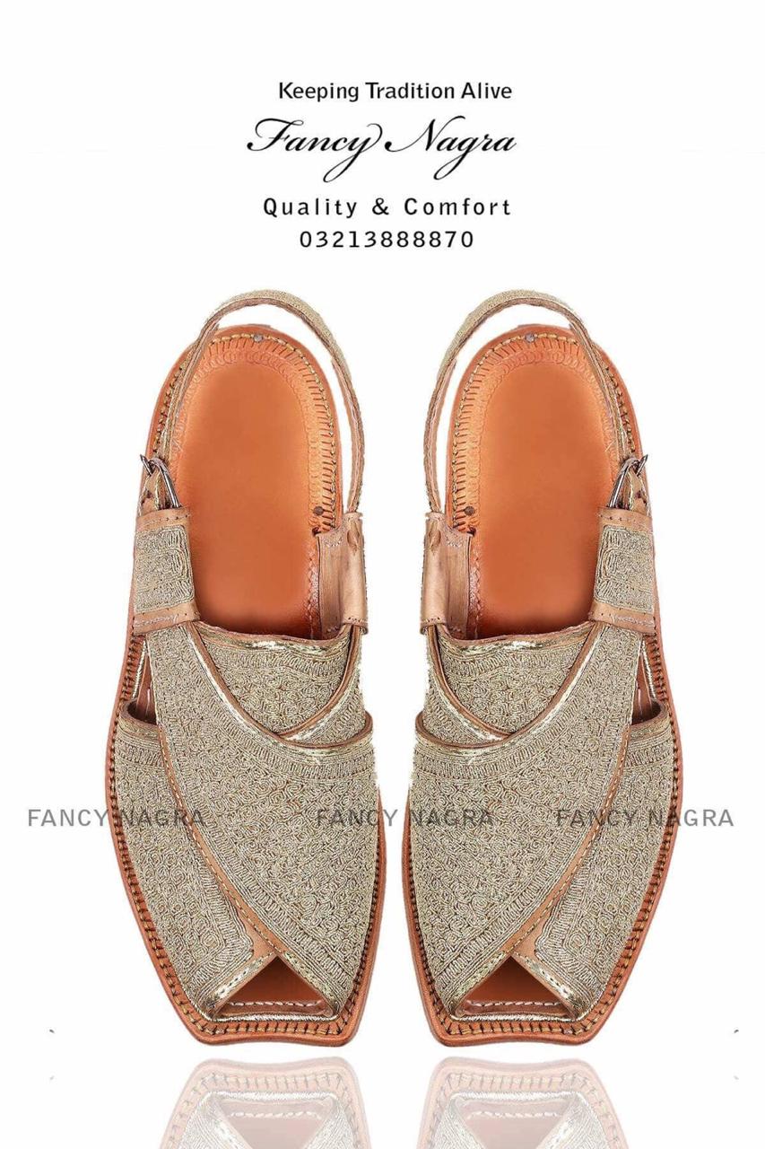 Art # FNF 648 Tilla Work Peshawri Silver