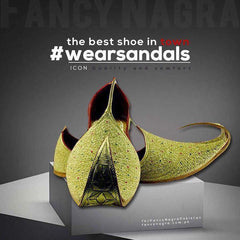 Art # FNF 647  Tilla Work Khussa Golden