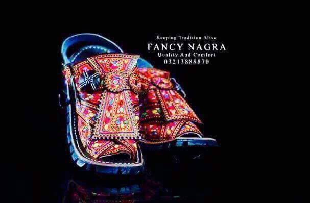Art # FNF 93 Pure Leather Balochi Resham Red