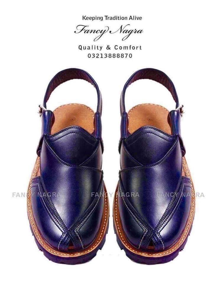 Art # FNF 427 Pure Leather Peshawri Blue