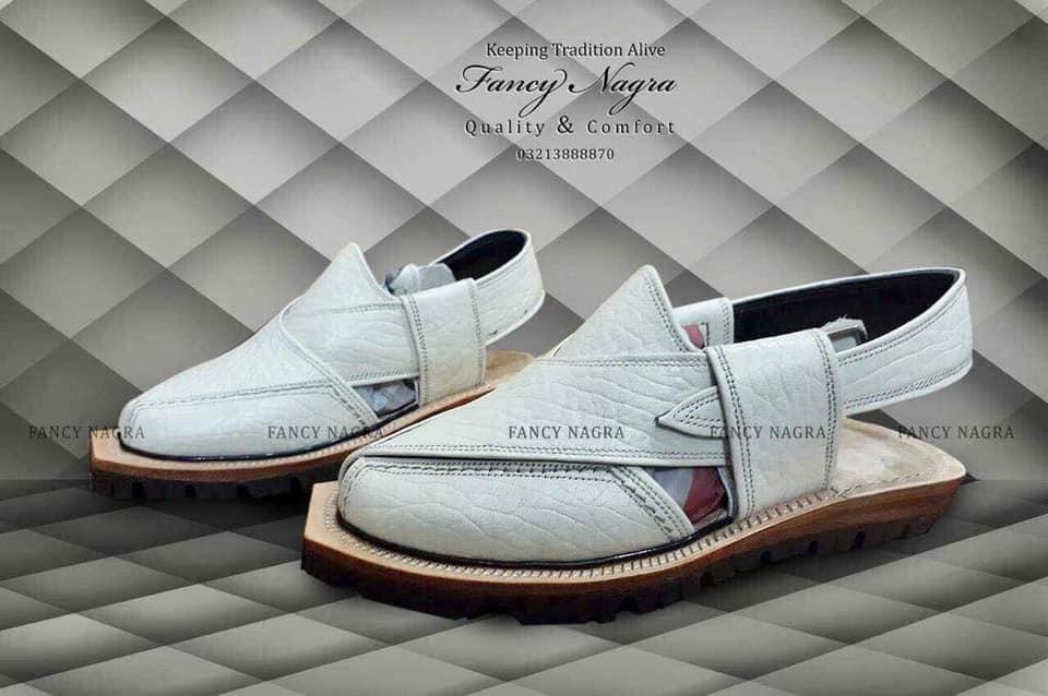 Art # 425 Norozi Pure Leather Peshawri White