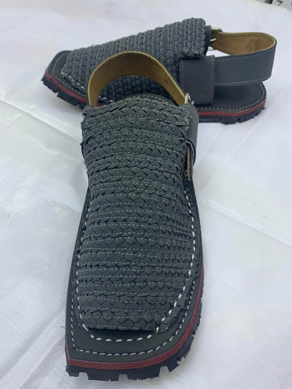 Art # FNF 118 Balochi Sandle Pure Leather Grey