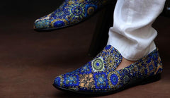 Art # FNF 357 Cut Shoes Blue Hand Made