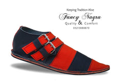 Art # 122 Pure Leather Balochi Boot Orange &#038; Black