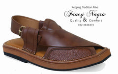 Art # 125 FNF Kaptaan Peshawri Pure Leather Brown