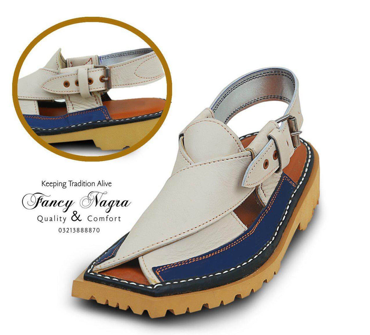 Art # 129 FNF HandMade Vikram Sole Kaptaan Pure Leather