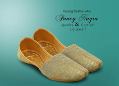 Art # FNF 661 Tilla Work Hand Made Khussa Golden