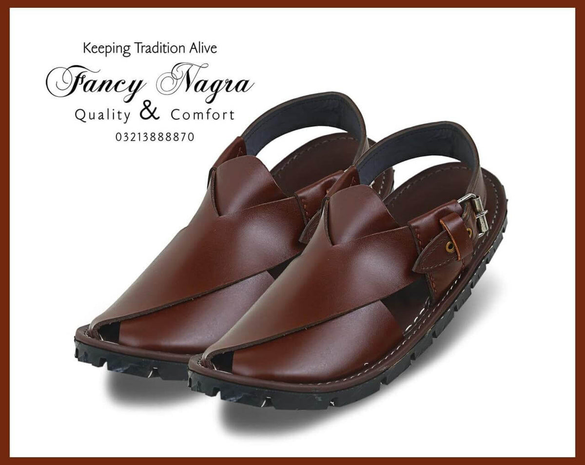 Art # FNF 665 GOL SHAPE PURE LEATHER PESHAWARI