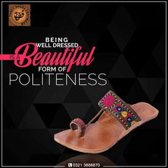 Art # FNF 04 KOLA PORI RESHAM WORK PURE LEATHER HAND MADE