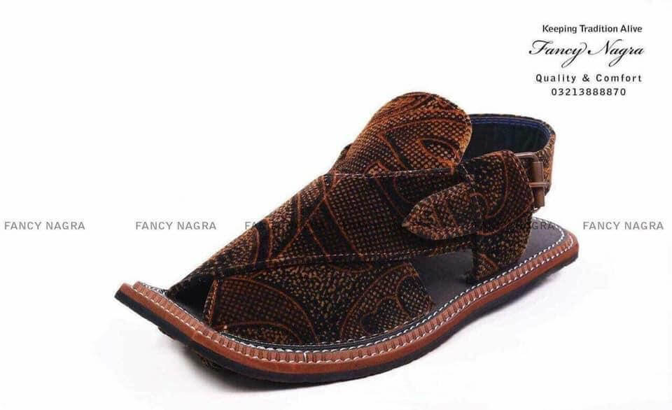 Art #140 Peshawari Chappal / Sandal Handmade - Genuine Leather – Thick Sole - Gents